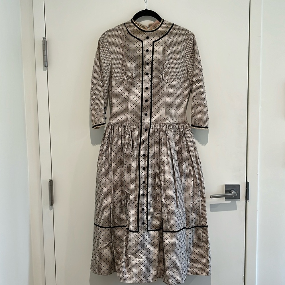 Vintage taffeta and velvet dress